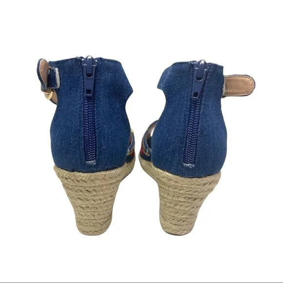 Blue Denim Embroidered Espadrilles - Picture 7 of 8